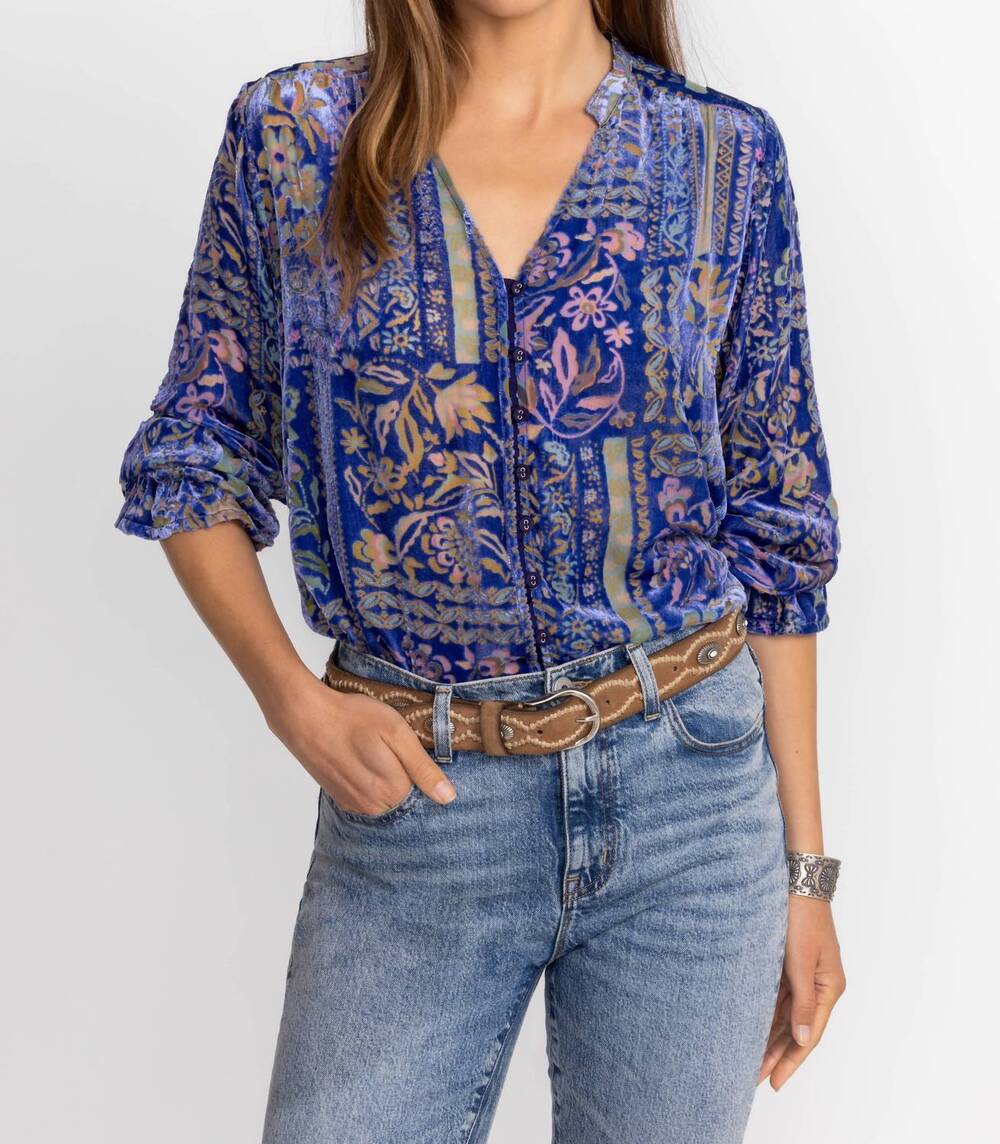 NEW JOHNNY WAS joasie burnout blouse in persephone